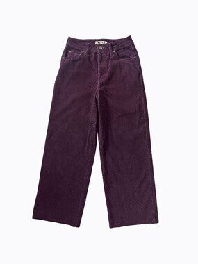Boden Damson Purple Corduroy Wide Leg Jeans 2 High Rise 5-Pocket Whimsigoth Plum